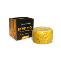 Emballage personnalisé en boîte, rouleau de mèche de chanvre biologique de 200 pieds, ficelle et corde enduites de cire d'abeille pour la fabrication de bougies DIY, briquets et accessoires pour fumer