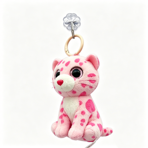 Custom Cartoon Embroidered Pink <b>Leopard</b> Plush Pillow Keychain <b>Backpack</b> Charm & Mini Bag Pendant for Stress Relief - Product Image 2