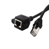 Cable de extensión de red RJ45 de 30CM Ethernet LAN 8P8C Cable de extensión de montaje en panel de tornillo macho a hembra
