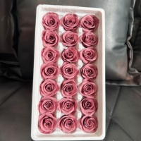 Naturecho 21pcs Kepala Mawar Awet untuk Pernikahan, Hari Valentine, Natal, Hadiah dalam Kotak, Bunga Asli Abadi Ramah Lingkungan, Mawar Kering