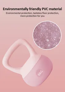 도매 사용자 정의 PVC 친환경 핑크 피트니스 주전자 벨 2lb fillable 체육관 무게 리프팅 모래 부드러운 kettlebell