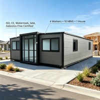 Bâtiment modulaire en conteneurs de 30 pieds, bureau alimenté à l'énergie solaire, atelier, cabane, structure préfabriquée portable