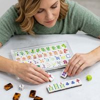 Jeu de Mahjong Américain Moderne à Motif Panda, 160 Pièces, en Acrylique Écaille de Tortue à 2 Couches, Pliable de Qualité Supérieure, Idéal pour Cadeaux et Événements Sociaux
