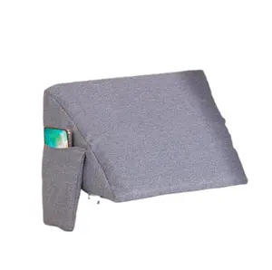 Almohada gris de 39 "x 10" x 6 "para cabecero doble, cuña para cama, relleno de huecos, colchón, cuña cerrada entre su cabecero y colchón