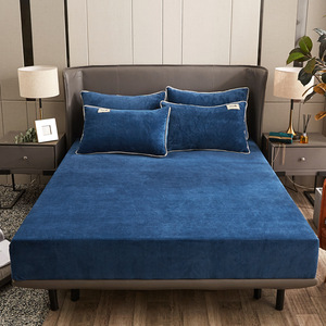 <span class=keywords><strong>Drap</strong></span>-<span class=keywords><strong>housse</strong></span> en velours cristal de 25cm de profondeur, confortable et doux, couleur unie, Queen King, <span class=keywords><strong>drap</strong></span>-<span class=keywords><strong>housse</strong></span> de haute qualité pour la maison, la chambre à coucher et le mariage - Product Image 2