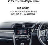 Écran tactile capacitif en verre de 7 pouces, modèle 39101-TGG-A01-M1 pour autoradio de navigation LCD Civic 10e génération 2016-2020
