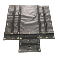 Nouvelle arrivée 18oz 24x27 bâche noire coupe-vent personnalisée bois de construction bâche ripstop avec anneaux en D en acier inoxydable
