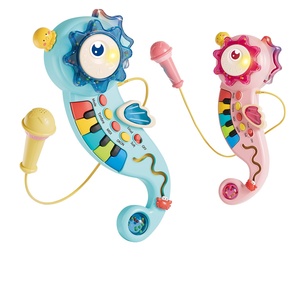 Wholesale Kids Seahorse Piano <b>Keyboard</b> With Microphone Flash Light Musical Toy Early Education Entertainment Toy - Product Image 6