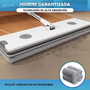 Customized Eco-Friendly Clean Mops 2pcs Microfiber Floor Mops Telescopic Stainless Steel Handle High Capacity 80-90% Dehydration - Product Image 3