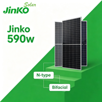 Panel Surya Jinko Tipe-N 590W 595W JKM625-650N-78HL4-BDV Modul Pv Bifasial Kaca Ganda Mono TOPCon Harga Pabrik Grosir