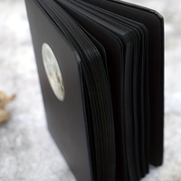 Carnet à couverture rigide en papier noir, reliure cousue, 13*17cm, 96 feuilles, NAA06, thème planétaires, journal artistique, lettrage manuel, cadeau