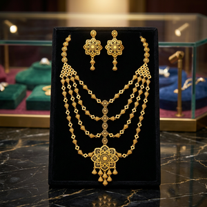 Ensemble de colliers longs en or rempli 14K, 18K, 24K, style turc, design traditionnel de Dubaï, bijoux de mariée tendance, vente en gros - Product Image 5