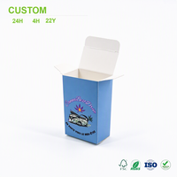 Boîte cadeau pliante personnalisée avec fond bleu clair mat, impression d'art de logo de dessin animé personnalisé, vente en gros et au détail