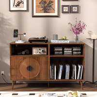 Meubles de salon support de tourne-disque en bois grand support de platine vinyle Table de stockage de disques