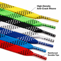 Cordones de repuesto personalizados de algodón encerado antideslizantes de 10 mm para patines de hockey sobre hielo, planos, con doble hueco y puntos en dos filas