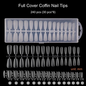 <span class=keywords><strong>Ongles</strong></span> artificiels carrés en acrylique naturel, 240 pièces, couvrance totale, forme cercueil, 12 tailles avec boîte pour salon et DIY à <span class=keywords><strong>domicile</strong></span> - Product Image 2