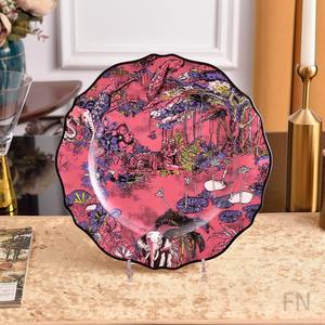Nouvelle conception, vaisselle en céramique de luxe européenne, motif animalier, porcelaine fine, ensemble de 4 assiettes avec logo personnalisé - Product Image 4