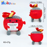 Vente en gros de poupées amigurumi en crochet faites à la main, personnalisées, en forme d'extincteur, pour la décoration de bureau, cadeaux, fournitures pour magasins