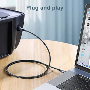 <span class=keywords><strong>Cable</strong></span> Trenzado USB Tipo C a USB B 2.0 Macho de Alta Velocidad para <span class=keywords><strong>Impresora</strong></span> y Escáner, Compatible con <span class=keywords><strong>HP</strong></span>, Canon, Dell, Epson, MacBook, Xerox - Product Image 2