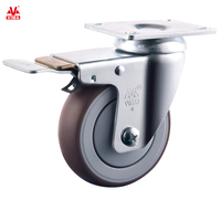 Roues industrielles universelles VIMA 75 mm 100 mm 125 mm en TPR PP acier, roulettes pivotantes à frein pour établi, charge lourde 120 kg