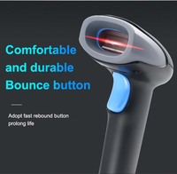 Lecteur de codes à barres 1D 2D avec câble USB, lecteur de codes à barres portatif sans fil, Scanner de codes à barres avec Image de coursier, prix le plus bas