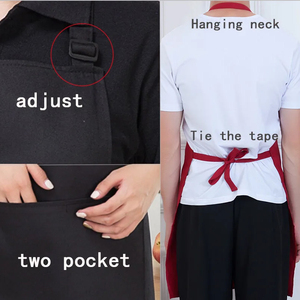 Ajustável Restaurante Garçom Uniforme Cozinha Avental 100% algodão Bakery Food <span class=keywords><strong>Service</strong></span> Impermeável Cozinhar Avental Longo Avental - Product Image 3