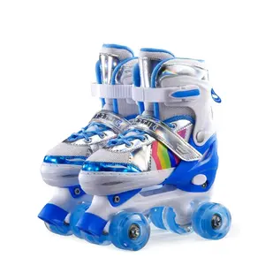Roller Skate Wholesale For Girls Boys Self-balanced Size Adjustable 4 Flash Wheel Roller Skates For Children