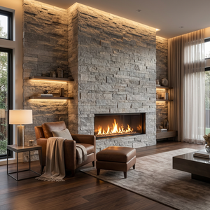 Revêtement mural <span class=keywords><strong>en</strong></span> <span class=keywords><strong>pierre</strong></span> de culture gris naturel <span class=keywords><strong>en</strong></span> gros, panneaux muraux extérieurs modernes pour la décoration extérieure, prix d'usine - Product Image 3