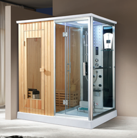 Baignoire à remous autoportante pour 2 personnes, baignoire de massage, cabine de bain à vapeur, cabine rectangulaire en verre trempé, salle de douche à vapeur