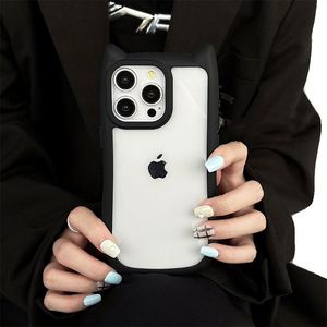 Funda Protectora para Teléfono con Orejas de Gato 3D para iPhone 16 15 14 13 12 11 Pro Max Plus X, Diseño de Gatito Adorable, Transparente, Antigolpes - Product Image 4