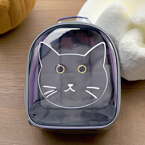 Sac à dos transparent portable pour animaux de compagnie avec bulle en forme de visage de chat, pour petits chats et chiens, sac de voyage - Product Image 2