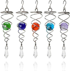 Esfera Decorativa Giratoria de 4.5 Pulgadas con Cola en Espiral, Estabilizador de Esferas Giratorias para Decoración de Interiores, Exteriores y Jardines - Product Image 1