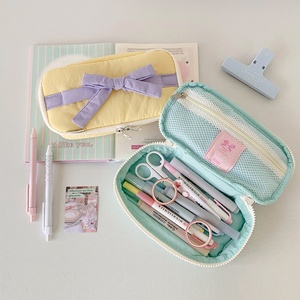 Trousse en tissu polyester doux avec nœud pour <span class=keywords><strong>étudiant</strong></span>s, rangement de fournitures scolaires et de planificateurs, sac de bureau DIY, modèle BD36 - Product Image 4