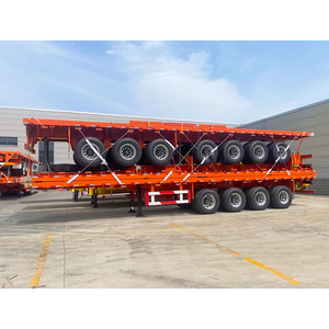 Semi-<span class=keywords><strong>remorque</strong></span> à plateau plat en acier Liangshan, neuve et d'occasion, 40 pieds, avec une charge utile de 60 tonnes - Product Image 3