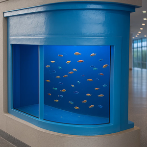 Modern White <b>Glass</b> Fish <b>Tank</b> Super Large for Saltwater Corals for Outdoor Living 220 Volt Enhanced Design Fiberglass Plastic - Product Image 4