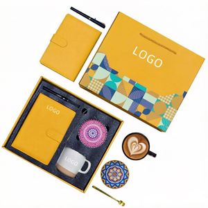 Coffret Cadeau Premium 5-en-1 : Carnet en Cuir, Mug en Céramique, Sous-Verre Caleidoscope, Stylo Métallique et Cuillère – Idéal pour Souvenir d'Entreprise - Product Image 3