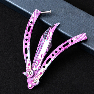 Dao bướm thép không gỉ chiến thuật, dùng cho huấn luyện ngoài trời, cán thép, đa dụng và chiến đấu, hỗ trợ OEM, an toàn và chắc chắn - Product Image 3