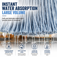 Tête de balai serpillère réutilisable et durable à essorage coulissant, en coton écologique, pour nettoyage des sols humides – Offre Spéciale