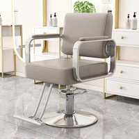 Chaise de barbier professionnelle en métal haut de gamme pour salon et barbier, réglable et pivotante, pour le coiffage et la coloration.