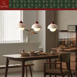 Lampada a Sospensione Lineare a 3 Teste GOLDKING per Cucina e Isola, in Travertino Beige Naturale, Personalizzabile OEM ODM - Product Image 5