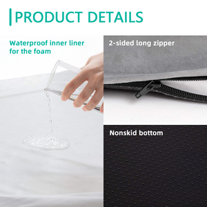 Cama ortopédica de espuma viscoelástica para perros, camas grandes de espuma viscoelástica impermeables de lujo personalizadas para perros y gatos con cubierta lavable