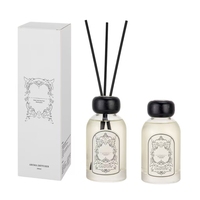 Bouteille en verre de diffuseur de bâton de rotin de fibre d'huile de parfum sans flamme de marque de distributeur personnalisée en gros avec diffuseur d'anche