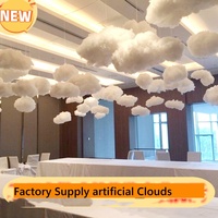 Décorations de plafond créatives pour mariage, nuages artificiels en coton 3D blancs pour suspension et décoration de chemin