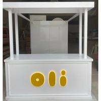 Chariot de nourriture mobile pliable pour mariage, design moderne populaire, LED, dessert, bonbons, avec logo personnalisé, PVC + acrylique