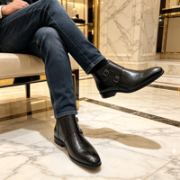 Bottes de mode de haute qualité 2026, bottes en cuir pour hommes, confortables et élégantes, nouveau style