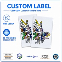 Étiquette tissée pour ourlet, faible MOQ (100 pièces), étiquette de marque tendance pour shorts de club sportif, fabricant en gros, achat en vrac