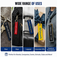 Porte-clés personnalisé avec broderie, porte-clés tissé personnalisé en gros pour la promotion de la marque