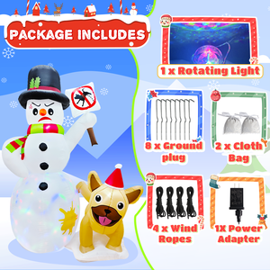 Decoraciones Navideñas Inflables para Jardín OurWarm de 8 Pies, Muñeco de Nieve y Perro para Navidad, Venta al por Mayor de Fábrica - Product Image 4