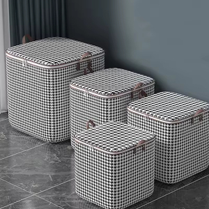 Handle Design Big Fabric Foldable Clothes Quilt Storage Bag Organizer <b>Large</b> Capacity Wardrobe Organizer <b>Box</b> - Product Image 1
