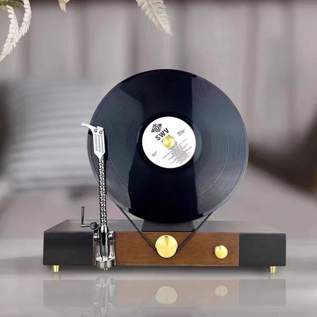 Modern Vintage Solid Wood Gramophone Vinyl Record Player Music Theme Home Decorations Party Supplies Art Original Designs